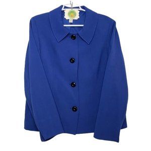Appleseed's Blazer Women's Size 14 Blue Mature Minimalist Career Event